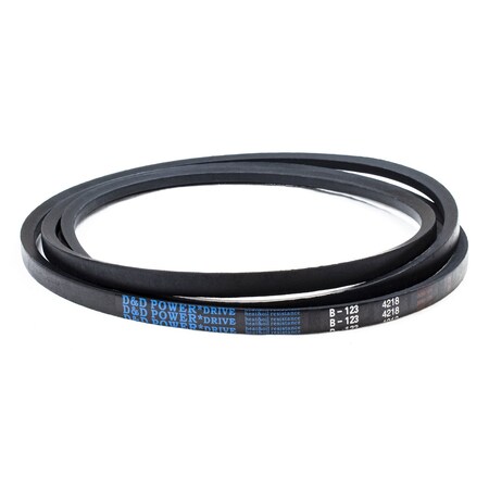 D&D B123 Classical V-Belt, 126 in Outside Length, 21/32 in Top Width, 1 Ribs B123